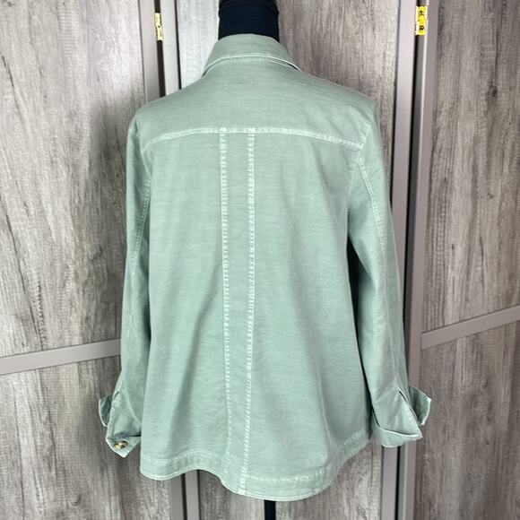 Copied - J. Jill sea foam green button up shacket women’s M - Picture 5 of 12